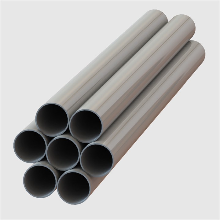 Vacuum - Aluminium Tubes, Grey Colour (RAL7035) - 4 & 6 Metre - Sold in Various Pack Sizes